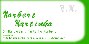 norbert martinko business card